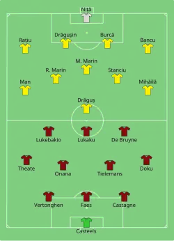 Aufstellung Belgien gegen Rumänien
