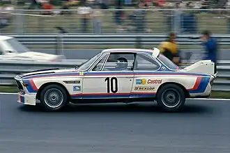 Im BWW CSL beim GP der Tourenwagen 1973 auf dem Nürburgring