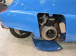 Blick von außen auf den Gebläsemotor