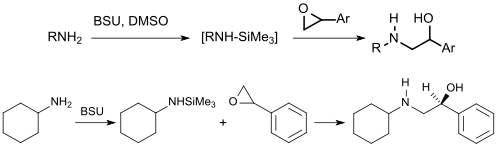Bildung von 1-Phenylethanolaminen mit N,N′-Bis(trimethylsilyl)harnstoff BSU