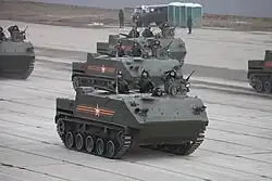 Mehrere BTR-MDM während einer Probe für die Parade zum Tag des Sieges.