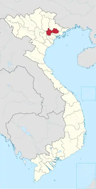 Karte von Vietnam mit der Provinz Tỉnh Bắc Ninh hervorgehoben