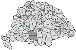 Lage des Komitats Bács-Bodrog