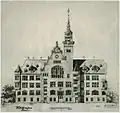 Pädagogium, Architektenzeichnung des Neubaus von 1899–1901