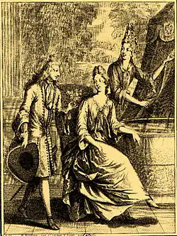 Französische Hofdame vor dem Heilbad (um 1700)