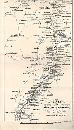 „Rheinreise von Straßburg bis Rotterdam“ (D 1, 1835): Ausschnitte aus den Karten zum Flusslauf