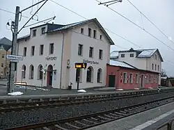 Empfangsgebäude des Bahnhofs Stollberg (Sachs) (2016)