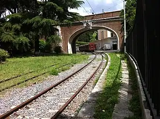 Bahnhof Vatikan von außen – Tore geöffnet