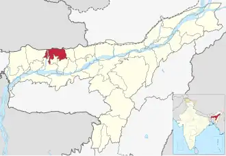 Positionskarte des Distrikts Baksa