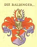 Wappen derer Baldinger in Johann Siebmachers Wappenbuch von 1605