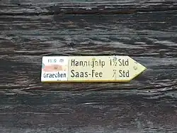 Markierung Balfrin-Höhenweg.