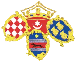 Wappen von der Standarte des Joseph Jelačić von Bužim als Ban von Kroatien (um 1848)