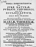 Triga disquisitionum ex iure naturae, 1758
