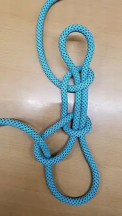 Fuhrmannsknoten mit Glöcknerknoten