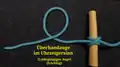 „Überhandauge im Uhrzeigersinn“ (linksgängig) Von der stehenden Part (rechts) verläuft das Arbeitsende im Uhrzeigersinn nach rechts oben.