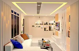 Aufwendiges professionelles Lichtdesign in einem Wohnraum (Bangladesch)