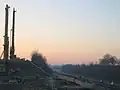 Die Baustelle im Januar 2017, rechts die A 8