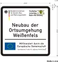 Baustellen­informations­schild, EU-Fördermaßnahme