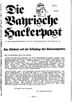 Bayrische Hackerpost, Ausgabe 11, Seite 1