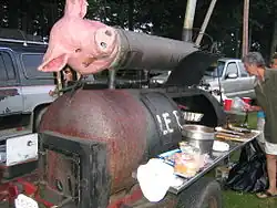 BBQ-Smoker in Betrieb