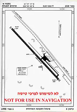 Karte vom Flugplatz Beʾer Scheva