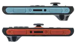 Oben blauer Joy-Con, unten roter