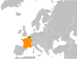 Lage von Belgien und Frankreich