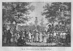 Einweihung der Büste von Carl Michael Bellman auf der Bellmans-Ruhe in Djurgården (1829)