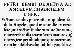 Bembos „de Aetna“'. Antiqua von Francesco Griffo, gedruckt 1495 bei Aldus Manutius in Venedig