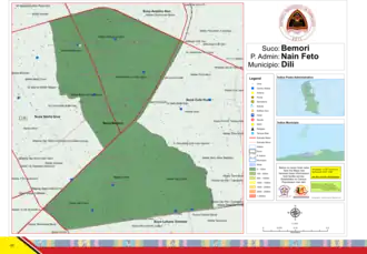 Der Suco Bemori liegt im Norden des Verwaltungsamts Nain Feto.