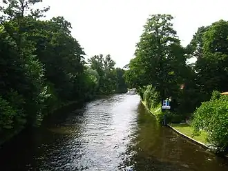 Müggelspree von der Triglawbrücke aus, Blick spreeaufwärts