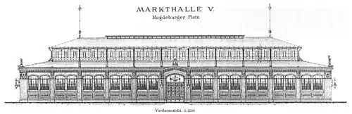 Seitenansicht der Markthalle V
