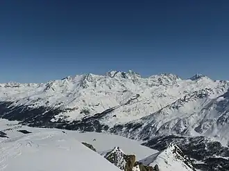 Blick zur Berninagruppe.