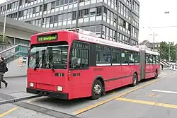 Gelenktrolley 63, hier 2007 auf der nur kurzzeitig betriebenen Doppellinie 11/12 Güterbahnhof–Länggasse