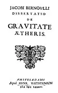 De gravitate aetheris, 1683