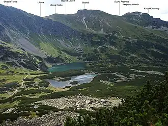 Blick vom Tal Dolina Zielona Gąsienicowa
