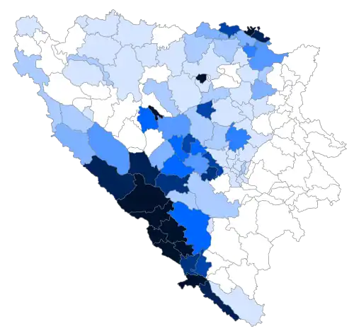 Lage der Gemeinde in Bosnien und Herzegowina (anklickbare Karte)