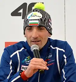 Iliew bei der Pressekonferenz nach seinem Sieg im Sprint bei den Europameisterschaften 2017