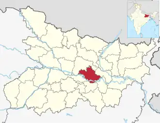 Positionskarte des Distrikts Begusarai