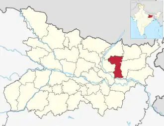 Positionskarte des Distrikts Madhepura