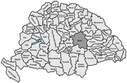 Lage des Komitats Bihar