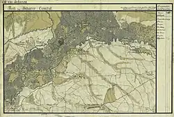 Wissestian (unten links) um 1782 (Aufnahmeblatt der Josephinischen Landesaufnahme)