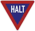 Westdeutsche Haltschild-Version, hergestellt von 1956 bis 1970/1971