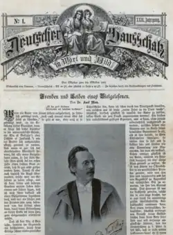 Karl May auf der Titelseite (1896)