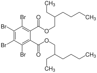 Strukturformel von Bis(2-ethylhexyl)tetrabromphthalat