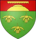 Drei Hanfblüten (männlich) im Wappen von Échenevex, Frankreich