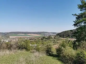 Blick oberhalb von Lauda ins Mittlere Taubertal