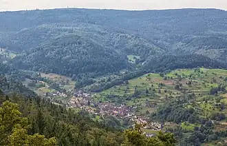 Reichental und der Bergrücken des Hohloh von Nordwesten