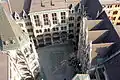 München, Blick vom Turm des Neuen Rathauses, Neues Rathaus (Innenhof)