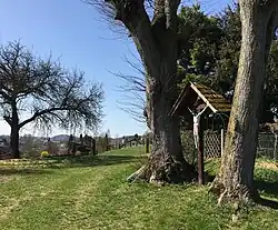 Blick nach Saxen und Baumgartenberg (kleiner heller Fleck)